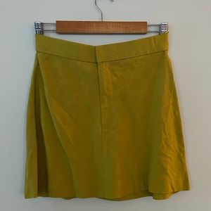 NWT Linen Blend Olive Green Mini Skirt